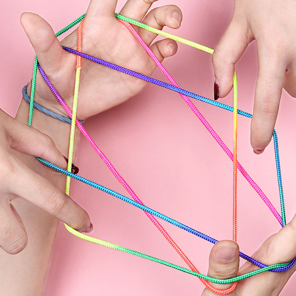 Party Games Kid Friendly - 3Pcs Rainbow Flower Finger String Game