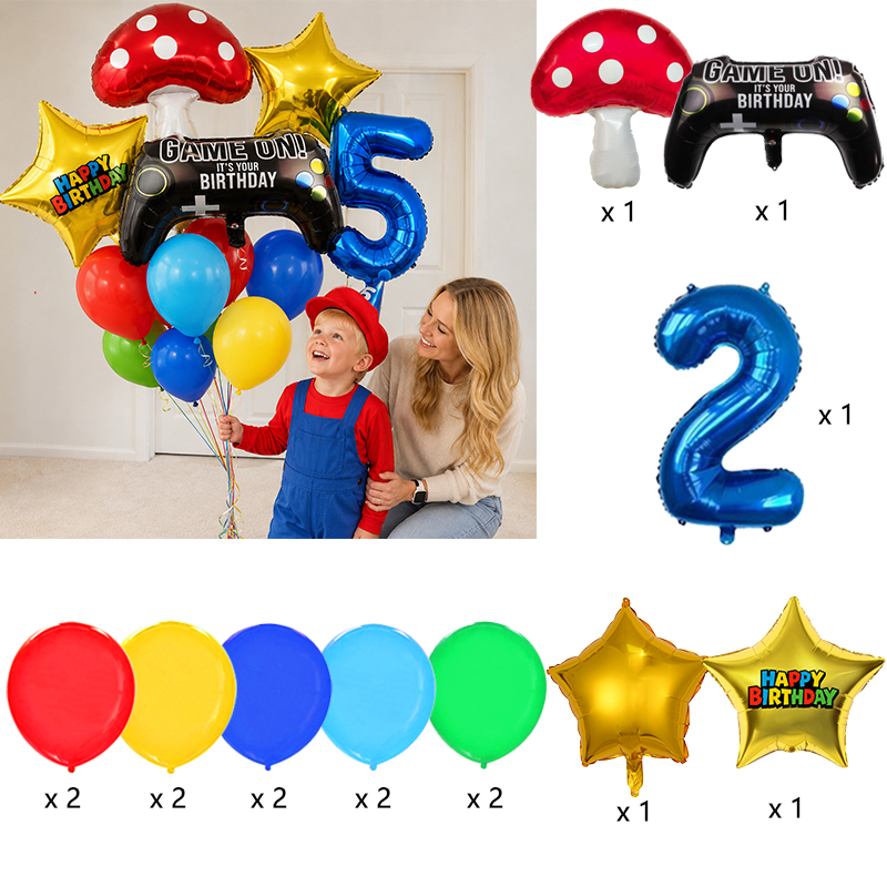 Superbors Game Theme Balloon S - Party Games Mario 评论和价格