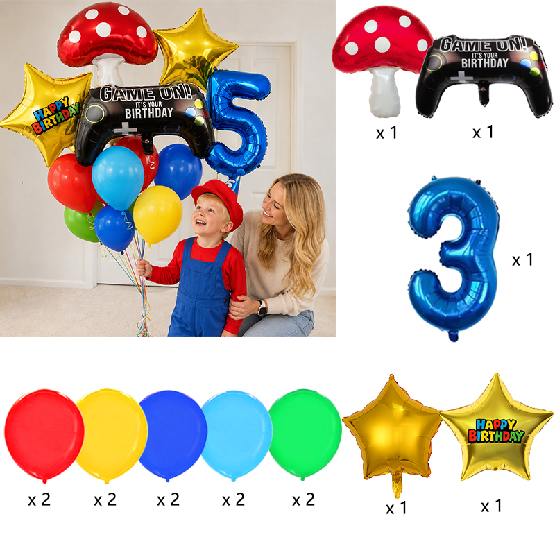 Superbors Game Theme Balloon S - Party Games Mario 评论和价格